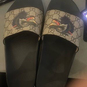 Men's GG Supreme Wolf Head Slide Sandals size 11